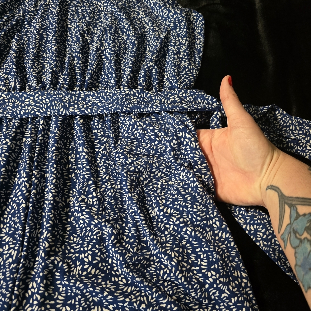 Blue jumpsuit with pockets
